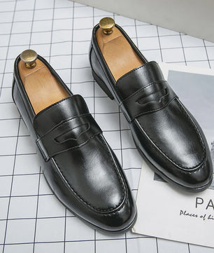 Klassieke Heren Leren Loafers - Stijlvolle Business & Casual Schoenen