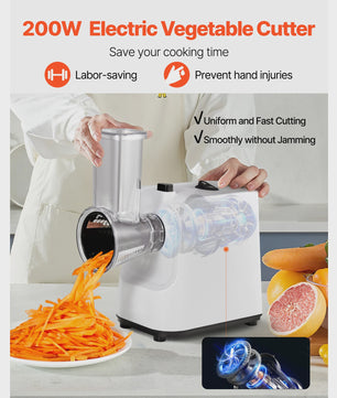 Elektrische Groentesnijder & Salade Maker 200W met 5 Opzetstukken