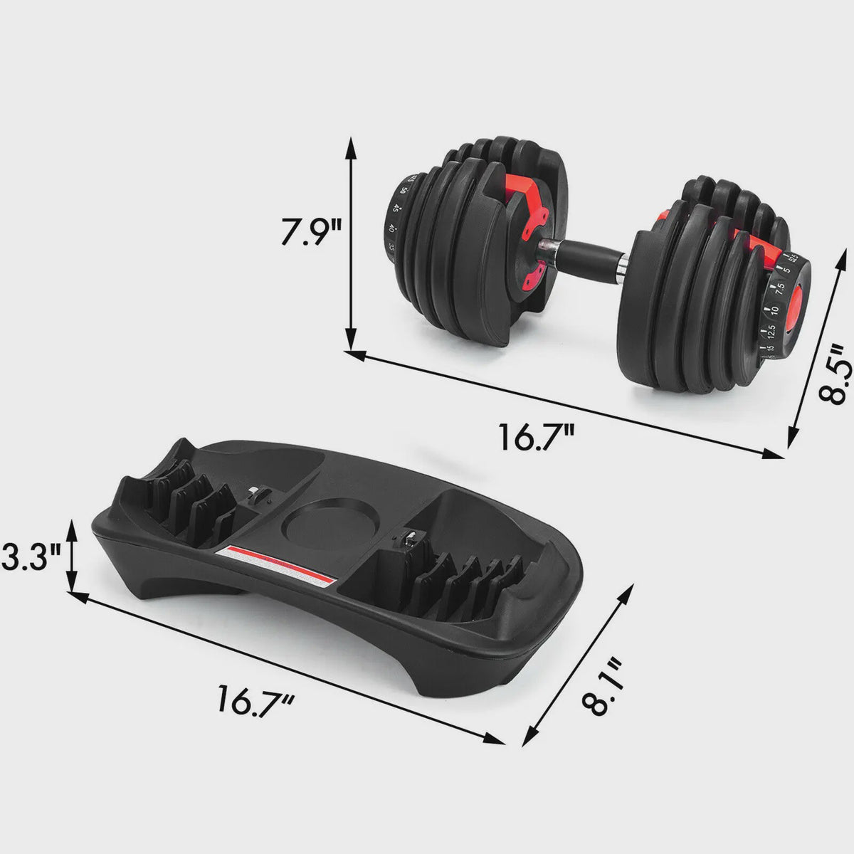 Verstelbare Dumbbell Set 2.5-24 KG - Ruimtebesparend en Veelzijdig Fitnessgewicht