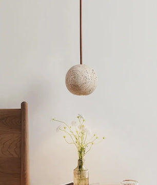 SediaXL LED Hanglamp Travertin Geel Rond - Scandinavisch Design voor Slaapkamer & Nachtkastje