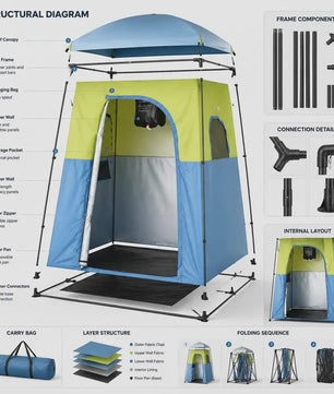 Draagbare Camping Douche- en Kleedtent - Privacy en Gemak voor Buitenactiviteiten