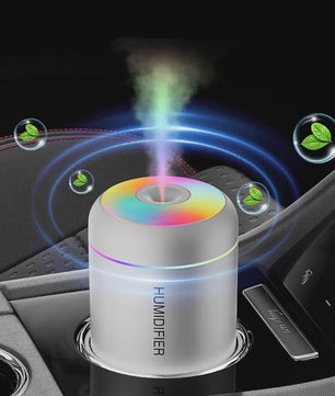 Compacte Mini Luchtbevochtiger 180ML met Aroma Diffuser, USB & Kleurrijke LED Verlichting voor Auto, Huis en Slaapkamer