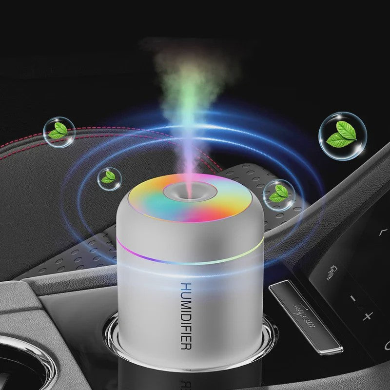 Compacte Mini Luchtbevochtiger 180ML met Aroma Diffuser, USB & Kleurrijke LED Verlichting voor Auto, Huis en Slaapkamer