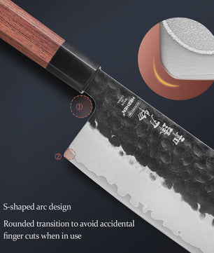 HEZHEN Keukenmes Set 4-delig - 3-laags Composiet Staal, Santoku & Nakiri