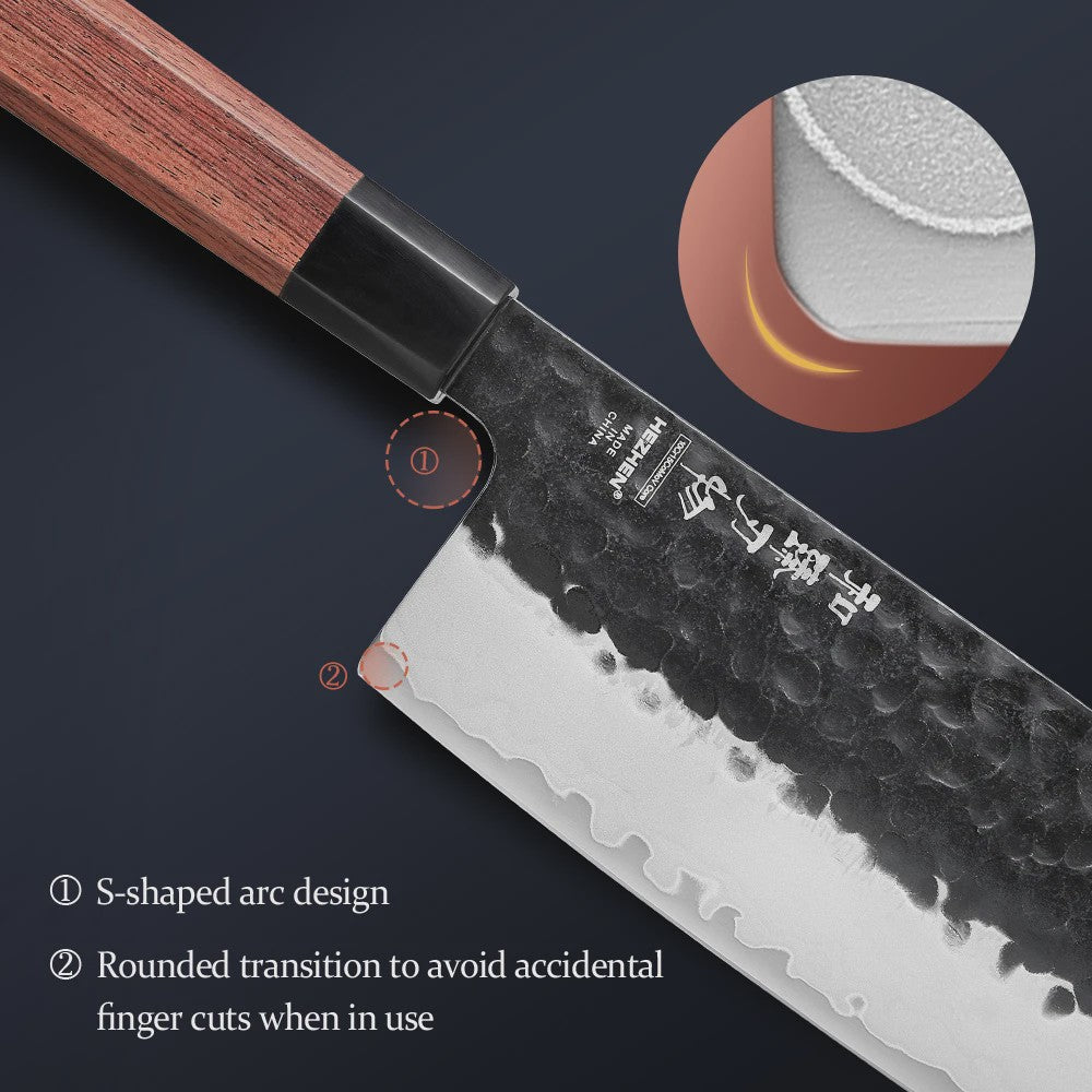 HEZHEN Keukenmes Set 4-delig - 3-laags Composiet Staal, Santoku & Nakiri
