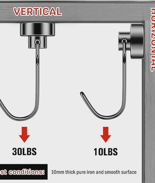 Krachtige Zwarte Magnetische Haken - Heavy Duty Ophanghaken met Sterke Magneet