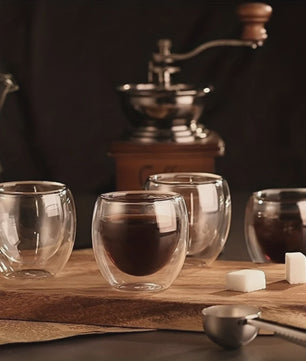 Dubbelwandige Glazen Mokken (80-450ml) - Ideaal voor Koffie, Thee & Espresso