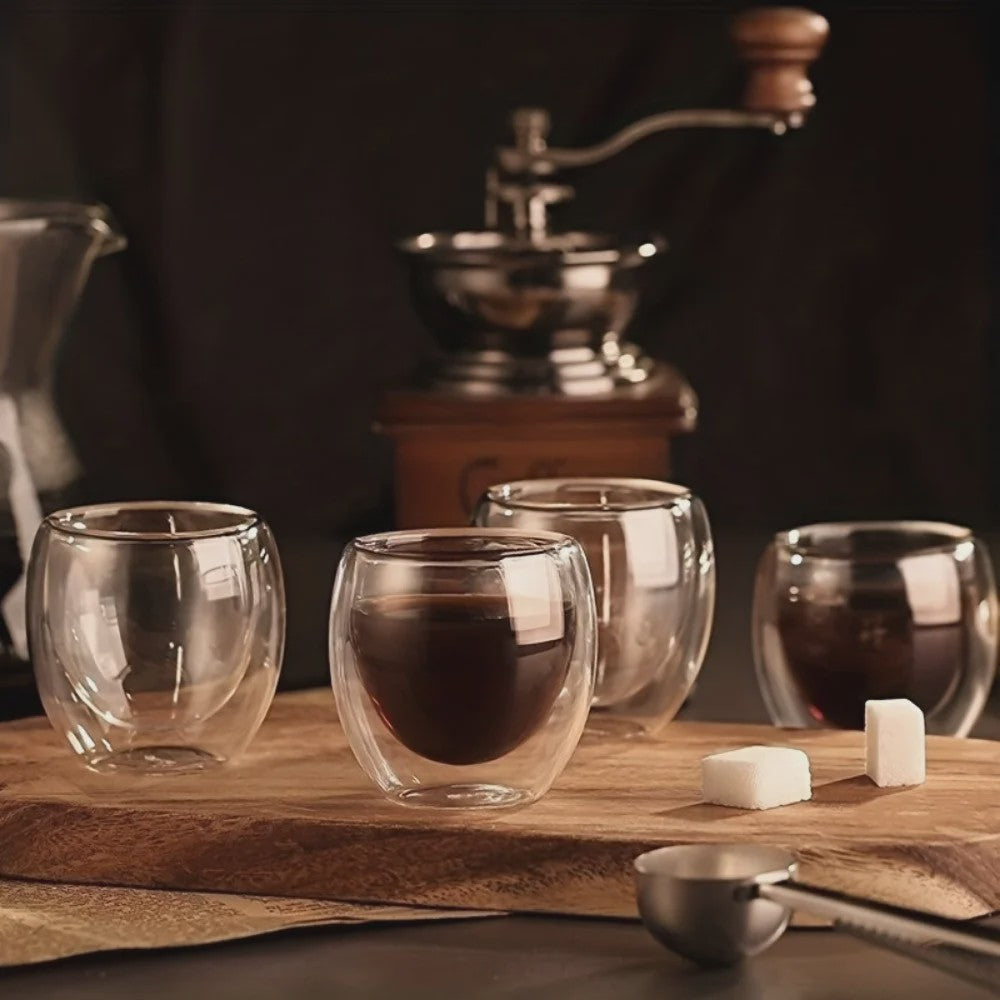 Dubbelwandige Glazen Mokken (80-450ml) - Ideaal voor Koffie, Thee & Espresso