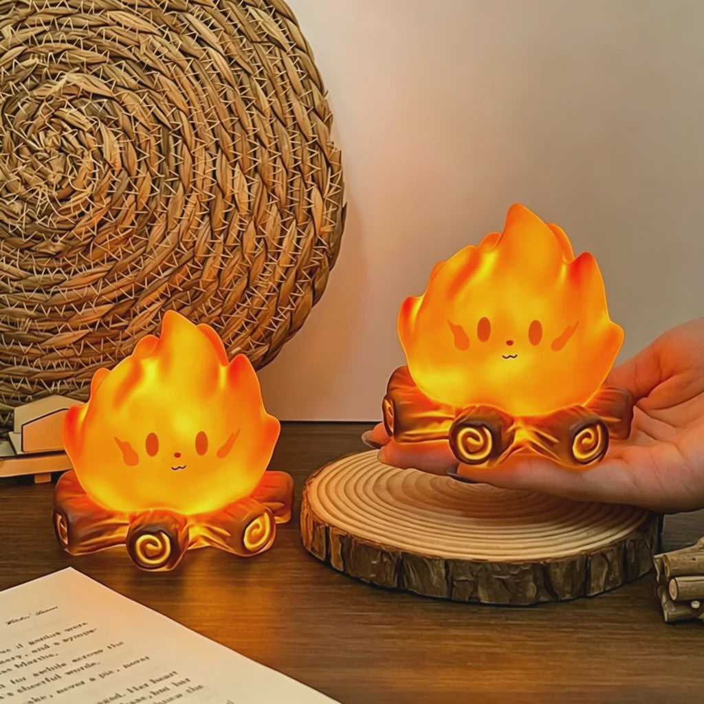 Schattige Kampvuur Nachtlampje - LED Vlam Simulatie & Sfeerverlichting