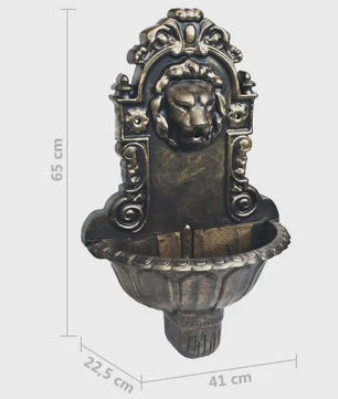 Bronzen Wandfontein Leeuwenkop - Sfeervolle Buitenfontein met Waterval Effect