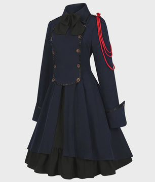 Middeleeuwse Renaissance Lolita Jurk - Vintage Victoriaans Hofkostuum met Strik en Ruches