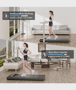 Superun 2-in-1 Loopband met 2.2PK Motor: Compacte Onder Desk Treadmill voor Thuis