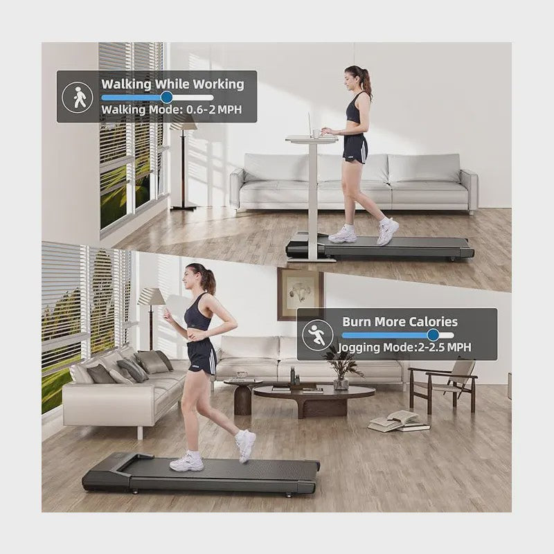 Superun 2-in-1 Loopband met 2.2PK Motor: Compacte Onder Desk Treadmill voor Thuis
