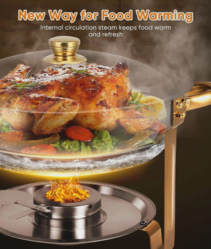 Chafing Dish Buffet Set RVS met Gouden Accent - 2 of 4 Stuks