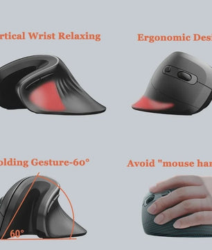 Ergonomische Verticale Draadloze Muis met Stille Klik en Instelbare DPI