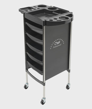 Mobiele Salon Trolley met 5 Lades, Top Opbergruimte en Vergrendelbare Beveiliging