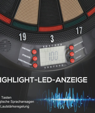 Elektronisch Dartbord met Automatische Score - 26 Spellen, 8 Spelers, Inclusief 6 Darts