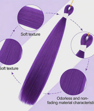 2x Paarse Jumbo Braids Haarverlenging - 26 Inch Synthetisch Yaki Vlecht Haar