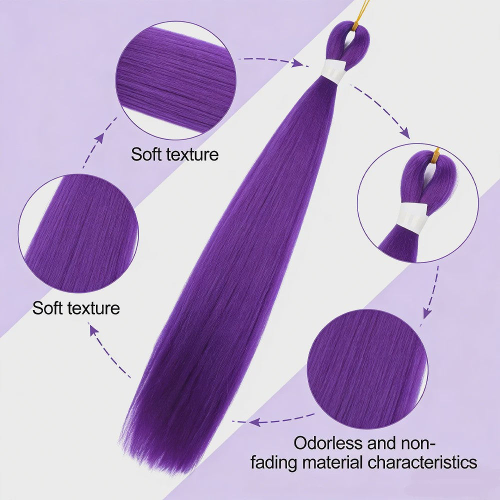 2x Paarse Jumbo Braids Haarverlenging - 26 Inch Synthetisch Yaki Vlecht Haar