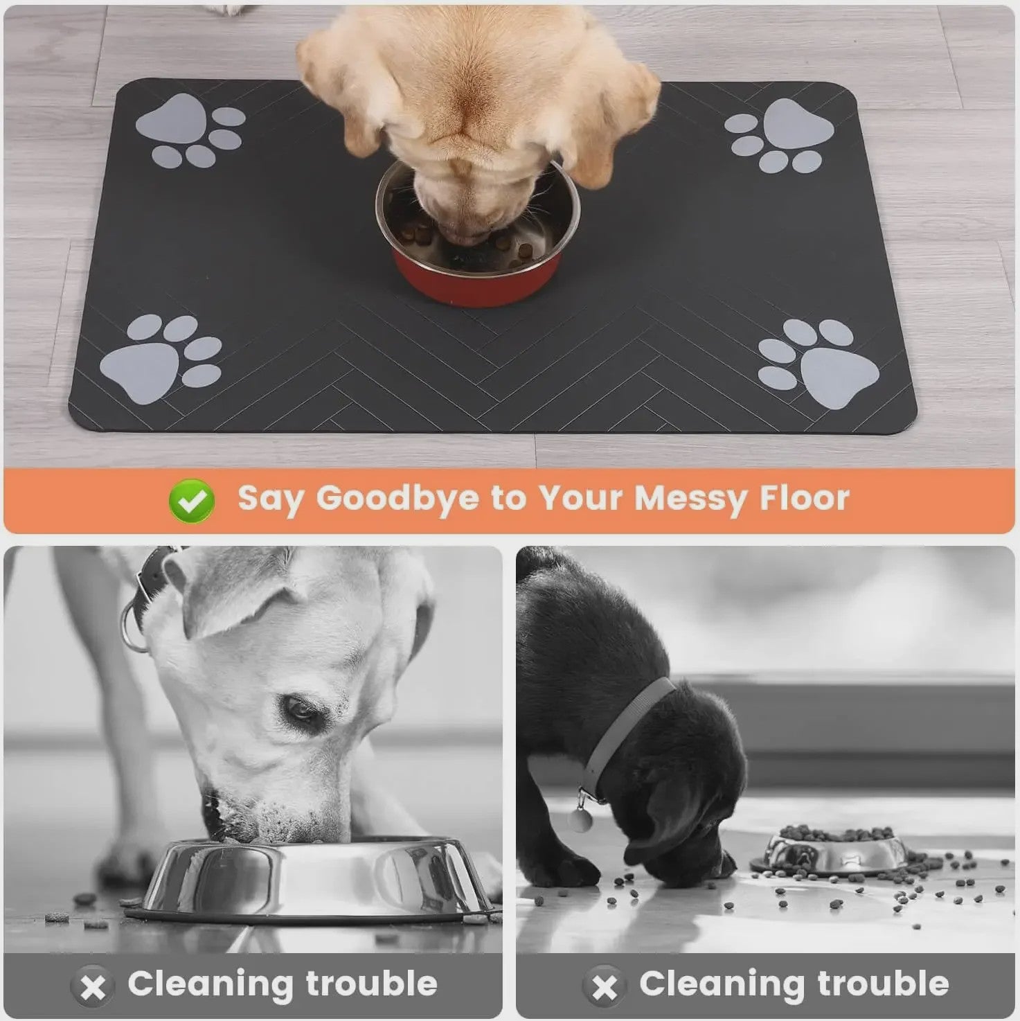 Absorberende Voer- en Waterbak Mat voor Hond en Kat - Waterdicht & Sneldrogend