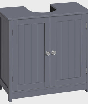 Badkamerkast Onderbouw Wastafelmeubel 60cm Wit met 2 Deuren