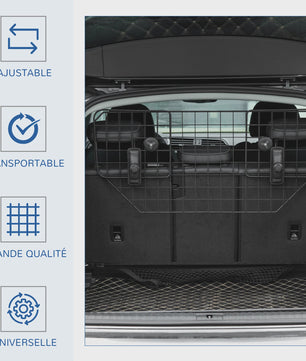 Universele Honden Autobarrière - Verstelbaar & Veilig - Zwart