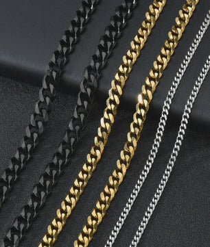 Gouden Roestvrij Stalen Cuban Link Kettingen voor Heren & Dames | 3.5-7MM Breedte | 45-70CM Lengte