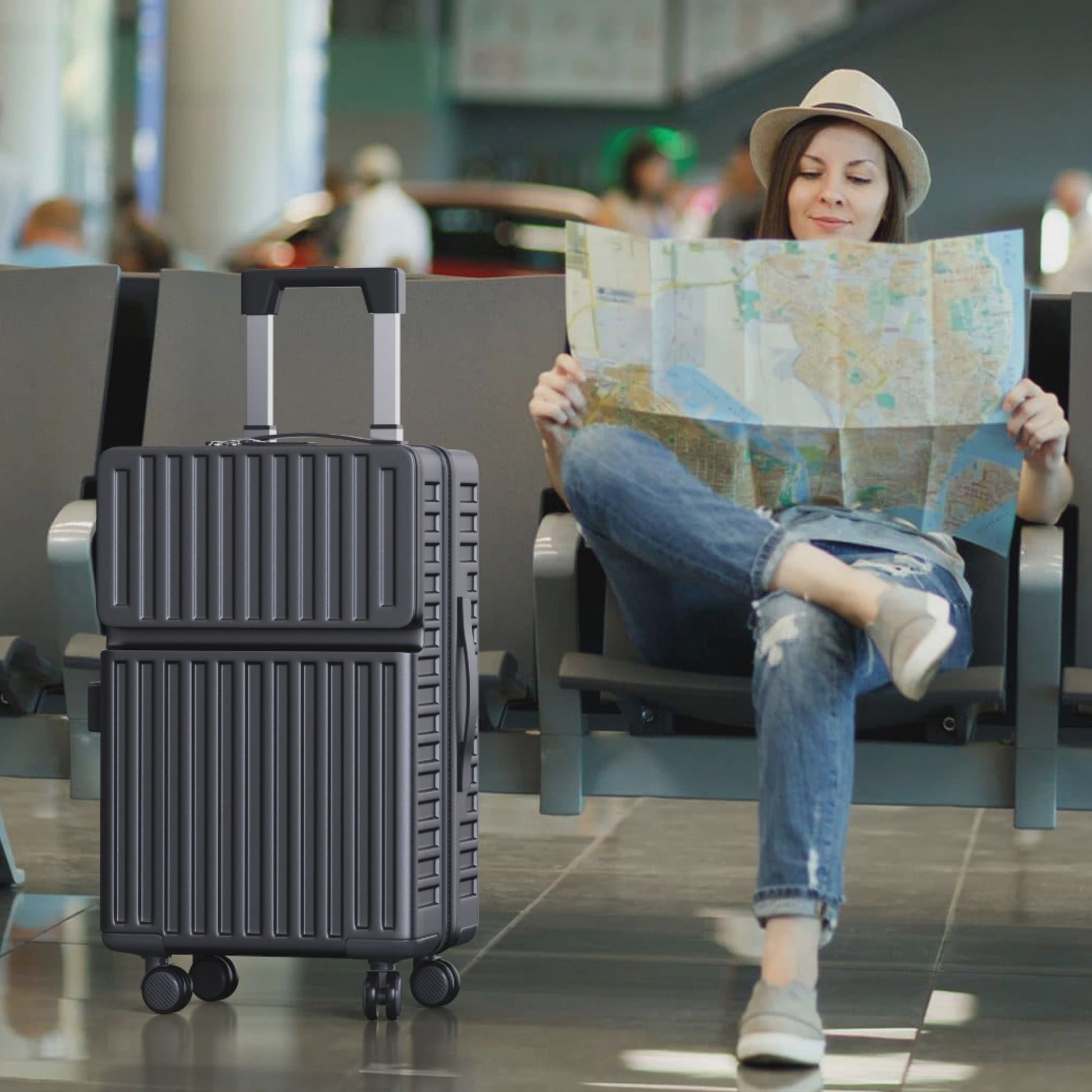 2-delige ABS Hardcase Koffer Set met TSA Slot - 20" & 24" Spinner Trolleys