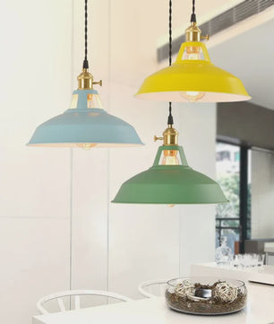 Retro Industriële Kleurrijke Hanglamp - Vintage Sfeer voor Keuken & Restaurant