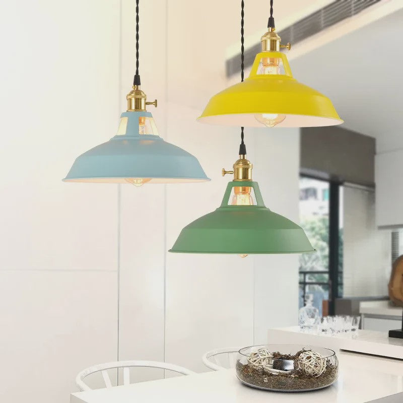 Retro Industriële Kleurrijke Hanglamp - Vintage Sfeer voor Keuken & Restaurant