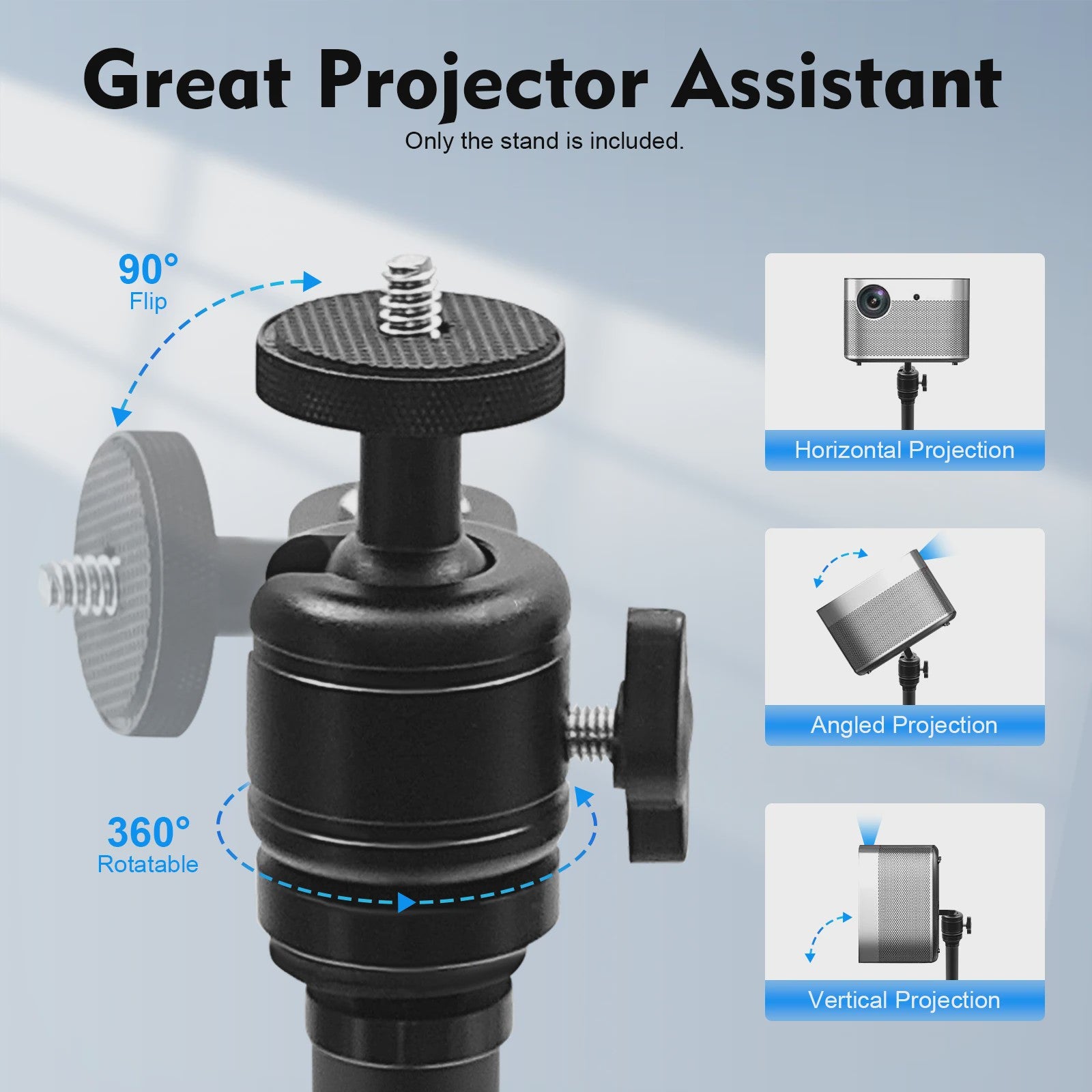 Verstelbare Projector Stand met 360° Draaibaar Plateau - Stabiele Vrijstaande Mount