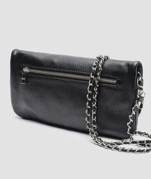 Luxe Dames Crossbody Tas met Ketting en Diamant Accent - Franse Stijl