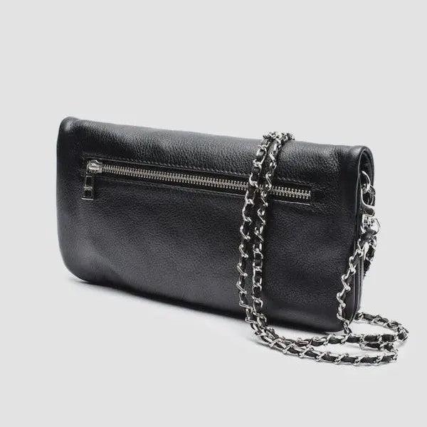 Luxe Dames Crossbody Tas met Ketting en Diamant Accent - Franse Stijl