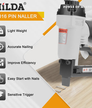 HILDA 8016 Pneumatische Nietmachine - Professionele Tacker voor Houtbewerking & Stoffering