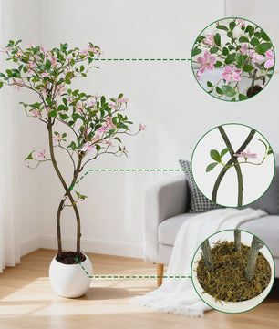 Hoge Kunst Jasmijnboom met Bloemen - Realistische Nep Jasmijnplant voor Binnen & Buiten