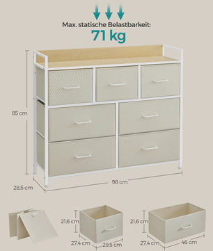 Industriële Ladekast met 7 Laden en Metalen Frame - Stijlvol en Praktisch