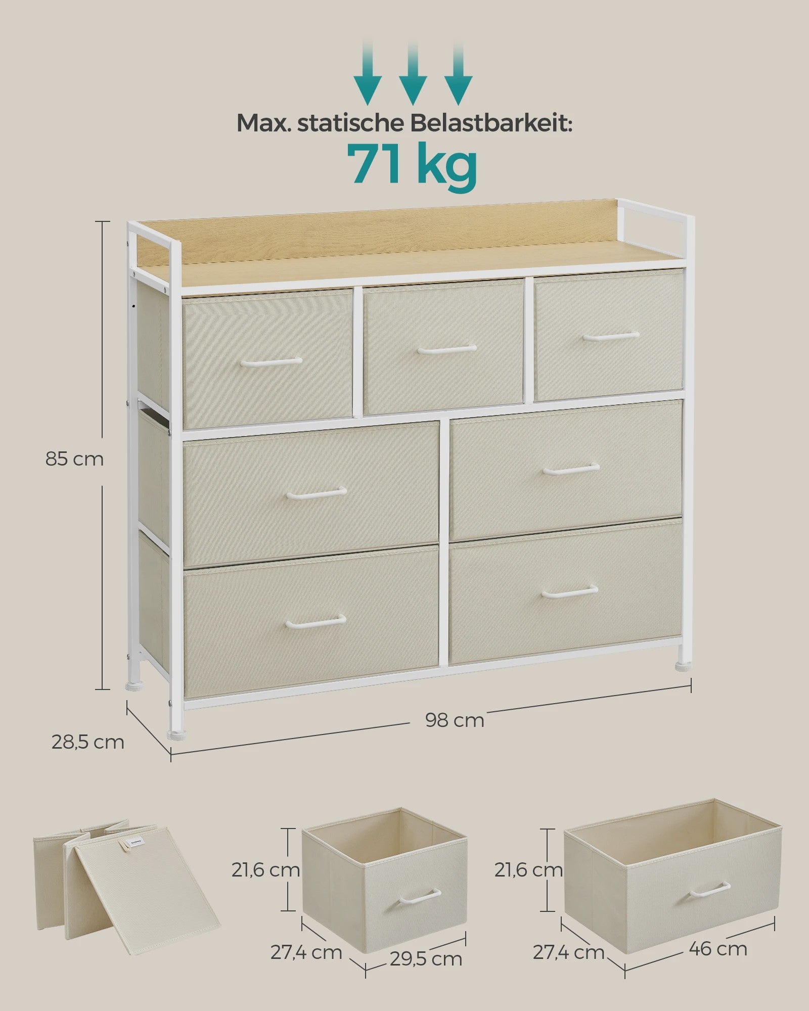Industriële Ladekast met 7 Laden en Metalen Frame - Stijlvol en Praktisch