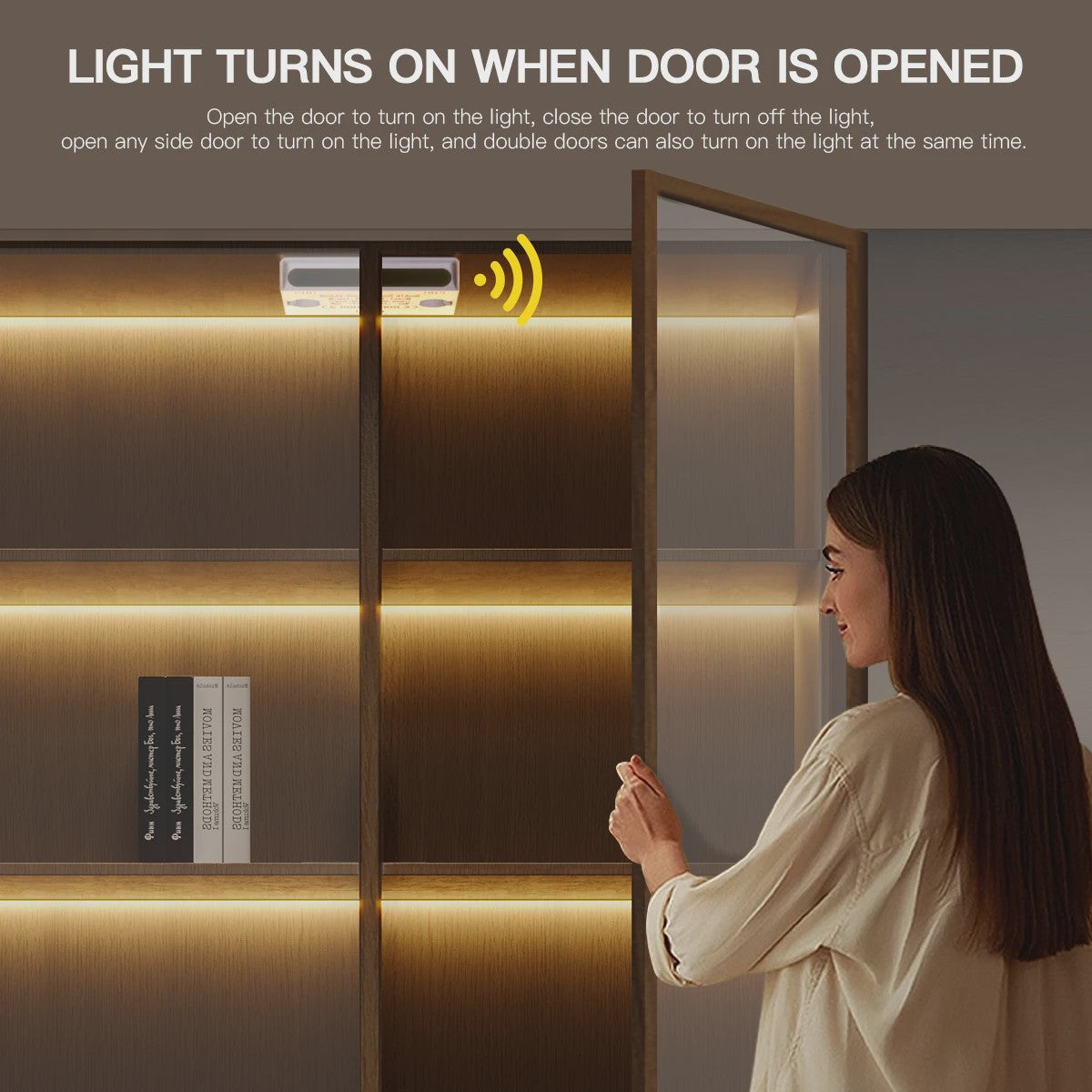 Slimme COB LED Strip met Dubbele Deursensor - Automatisch Aan/Uit bij Openen/Sluiten