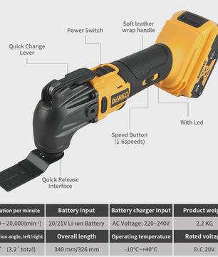 DeWALT Brushless Multitool: Snelwissel, Snoerloos voor Zagen, Schuren, Frezen