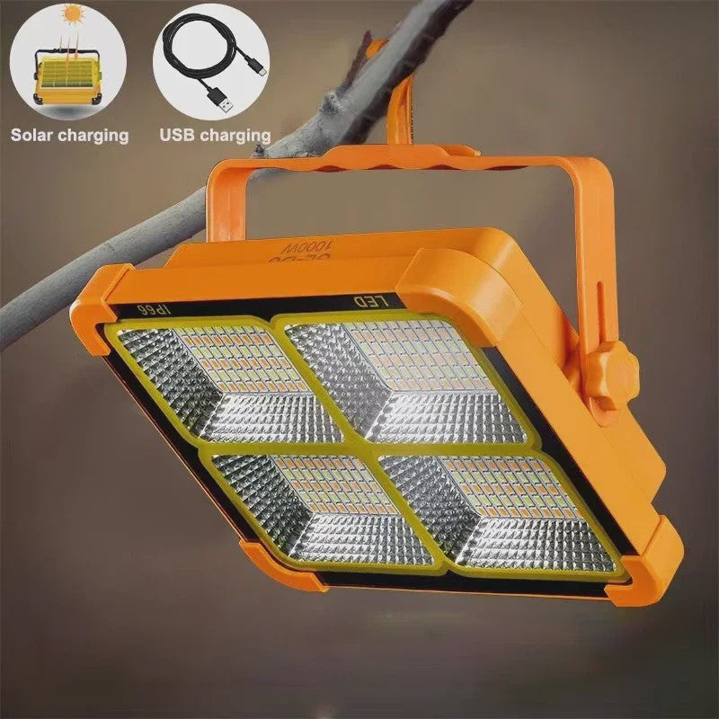 Draagbare Zonne-energie Campinglamp met Statief - Oplaadbaar LED Werklicht voor Noodgevallen