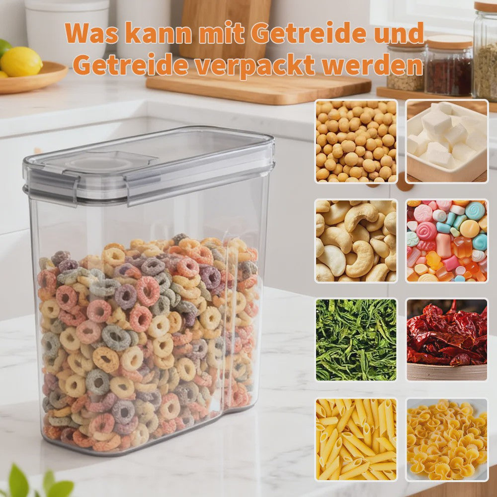 Set van 4 Transparante Voorraadcontainers voor Granen & Voedsel - 4L