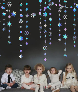 Iridescent Sneeuwvlok Slirngen - 4/8/12/16 Meter Decoratie voor Feestjes