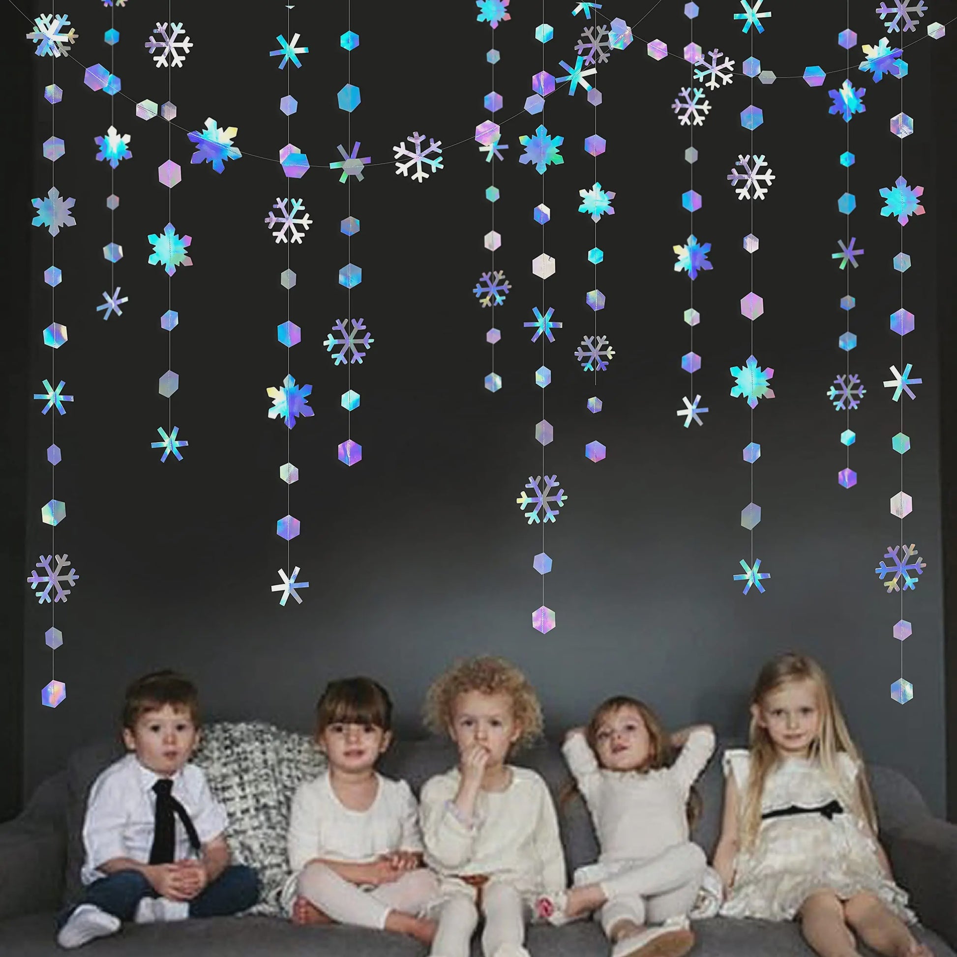 Iridescent Sneeuwvlok Slirngen - 4/8/12/16 Meter Decoratie voor Feestjes