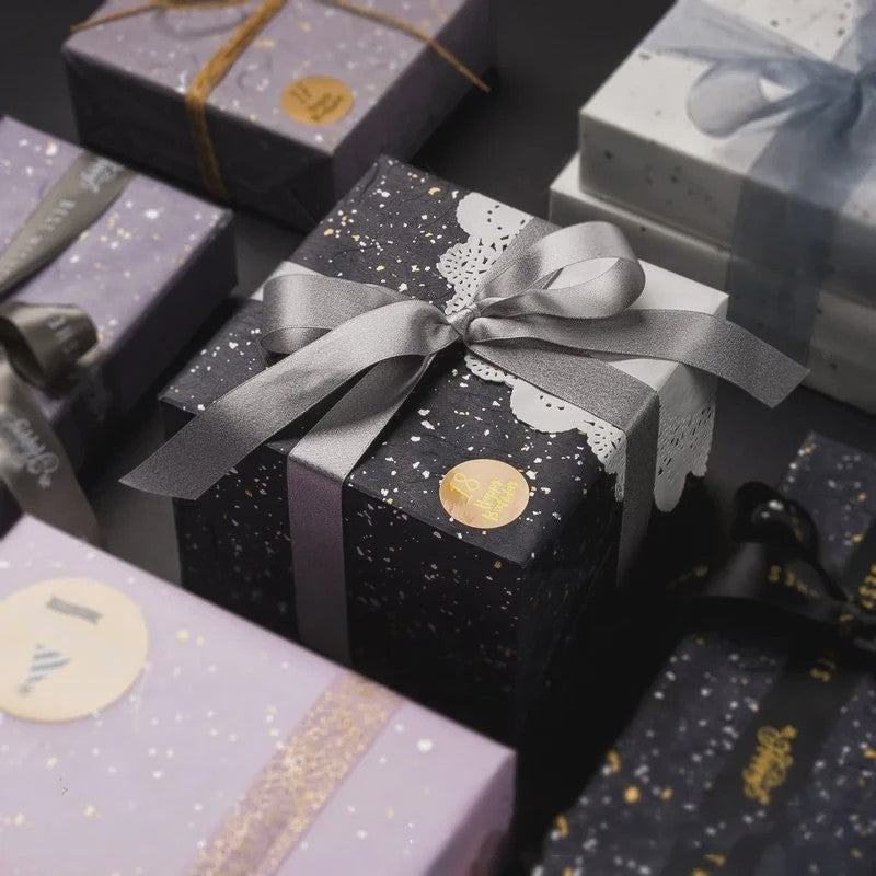 Luxe Geschenkpapier Set - 6 Kleuren met Goud & Zilver Sprinkles - Waterdicht & Ideaal voor Knutselen