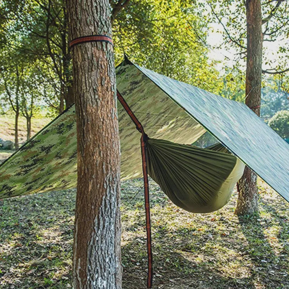 Waterdichte Camouflage Tarp 230x140cm - UV-bescherming, Regenkap & Schaduw voor Outdoor Avonturen