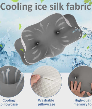 Ergonomisch Memory Foam Kussen met IJs Zijde - Nekondersteuning & Ademend