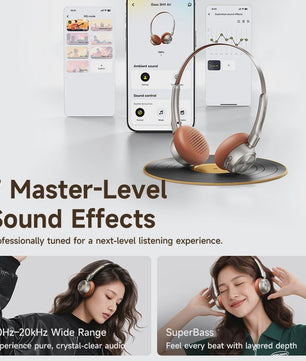 Baseus BH1 Air Draadloze Koptelefoon - Lichtgewicht (90g), 80 uur batterij, Bluetooth 6.0, ENC Noise Cancellation