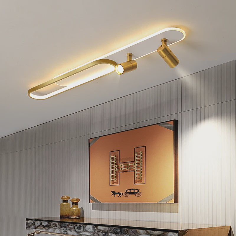 Moderne LED Plafondlamp met Spotlight - Zwart, Wit of Goud - Sfeervolle Verlichting voor Slaapkamer & Studiekamer