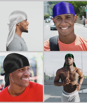 3-delige Set Zijdezachte Durags, Wave Caps & Satin Bonnets - Unisex