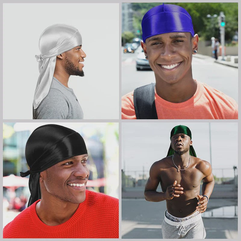 3-delige Set Zijdezachte Durags, Wave Caps & Satin Bonnets - Unisex